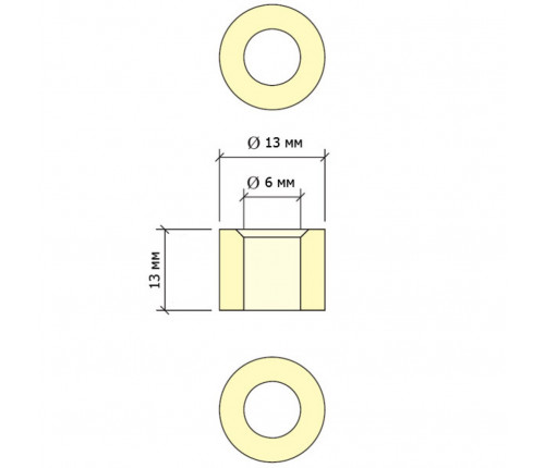 Втулка для кия Longoni JBR Piramide ø13мм ø6мм H13мм