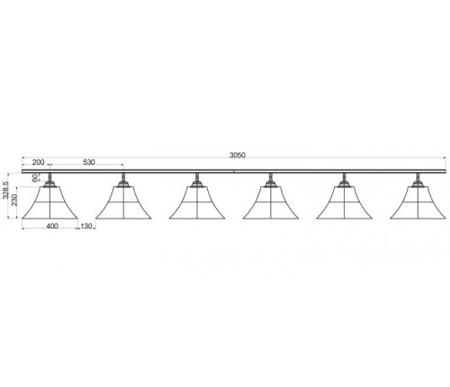 Светильник бильярдный Классика 1 на 6 плафонов