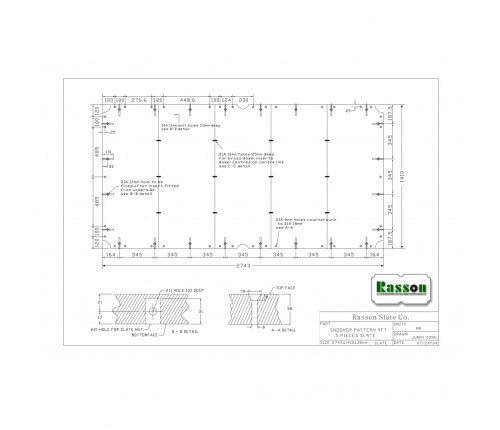 Плита для бильярдных столов Rasson Original Premium Slate 9фт h38мм 5шт.