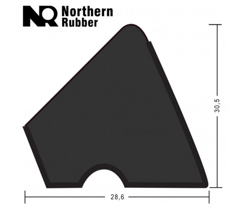 Резина для бортов Northern Rubber Pyramid U-118 182см 12фт 6шт.