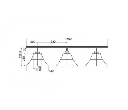 Светильник бильярдный Классика 1 на 3 плафона