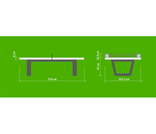 Бетонный стол для настольного тенниса