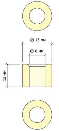 чертеж втулки JBR Piramide 13 мм